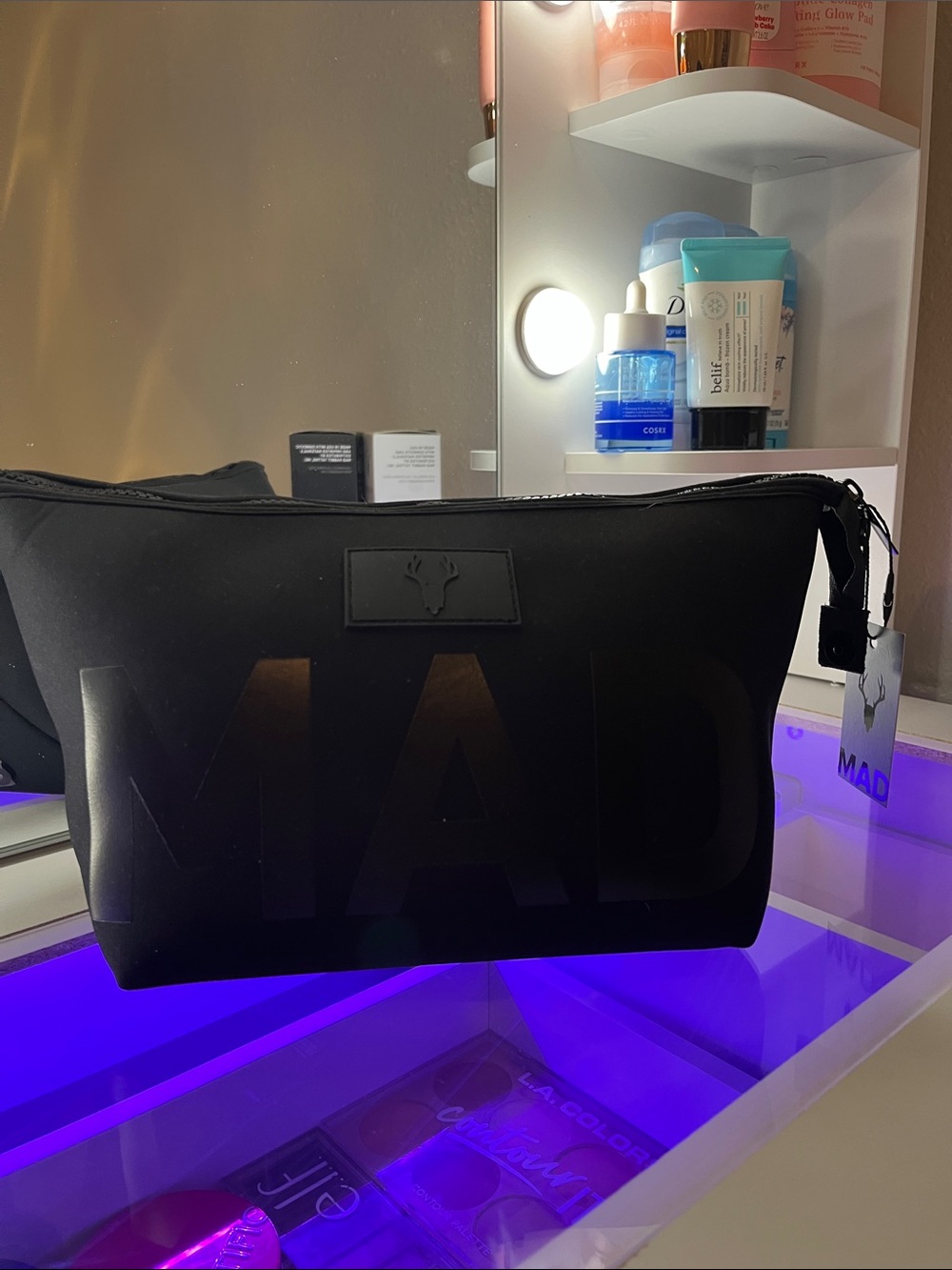 Black Men's Zip Toiletry Bag